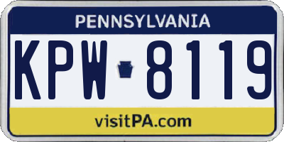 PA license plate KPW8119