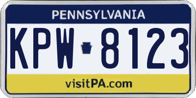 PA license plate KPW8123
