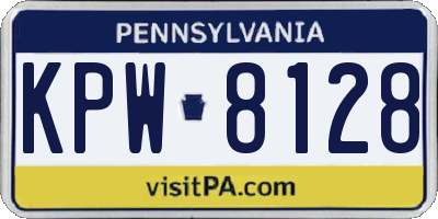 PA license plate KPW8128