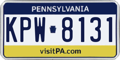 PA license plate KPW8131
