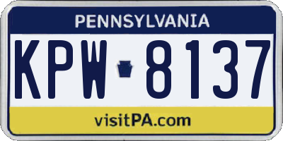 PA license plate KPW8137