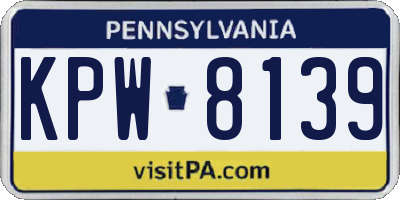 PA license plate KPW8139