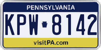 PA license plate KPW8142