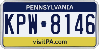 PA license plate KPW8146