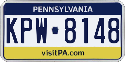 PA license plate KPW8148