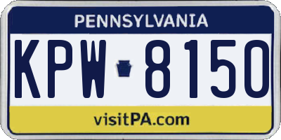 PA license plate KPW8150