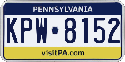 PA license plate KPW8152
