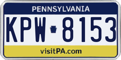 PA license plate KPW8153