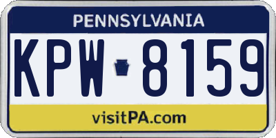 PA license plate KPW8159