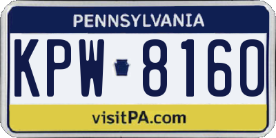 PA license plate KPW8160