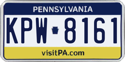 PA license plate KPW8161