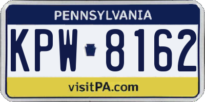 PA license plate KPW8162