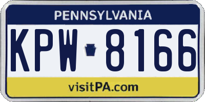PA license plate KPW8166