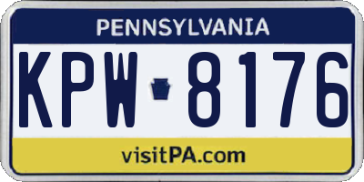 PA license plate KPW8176