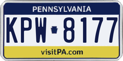 PA license plate KPW8177