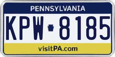 PA license plate KPW8185