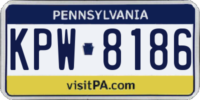 PA license plate KPW8186