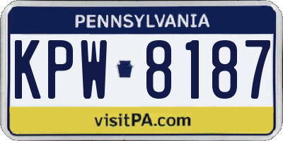 PA license plate KPW8187