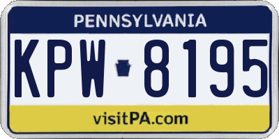 PA license plate KPW8195