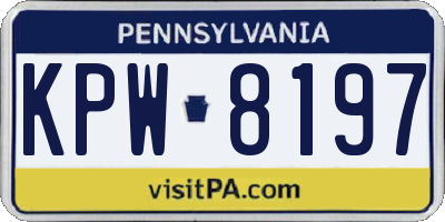 PA license plate KPW8197