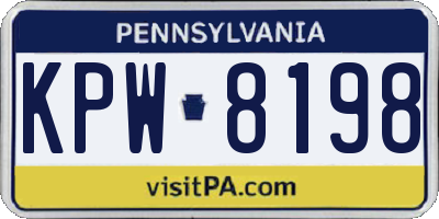 PA license plate KPW8198