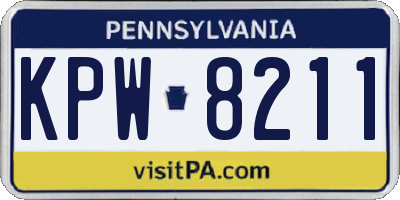 PA license plate KPW8211