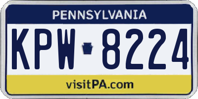 PA license plate KPW8224