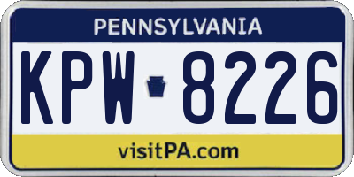 PA license plate KPW8226