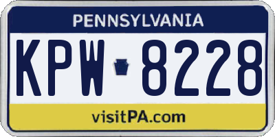 PA license plate KPW8228