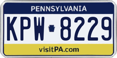 PA license plate KPW8229
