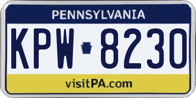 PA license plate KPW8230