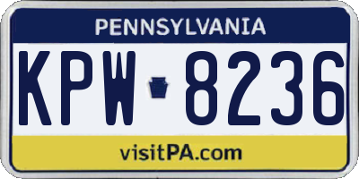 PA license plate KPW8236