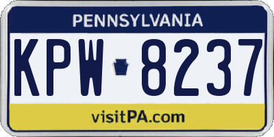 PA license plate KPW8237