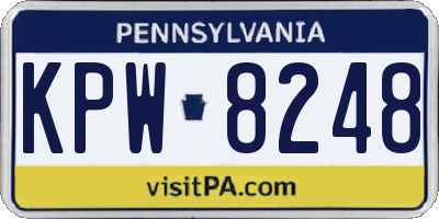PA license plate KPW8248