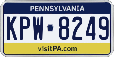 PA license plate KPW8249