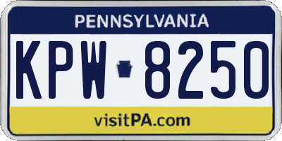 PA license plate KPW8250