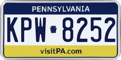 PA license plate KPW8252