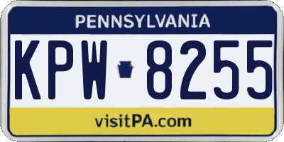 PA license plate KPW8255