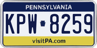 PA license plate KPW8259