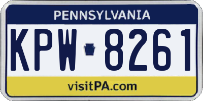 PA license plate KPW8261