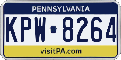 PA license plate KPW8264