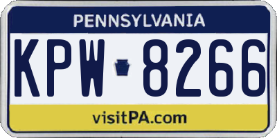 PA license plate KPW8266