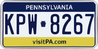 PA license plate KPW8267