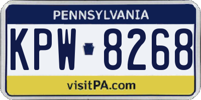 PA license plate KPW8268