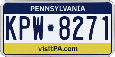 PA license plate KPW8271