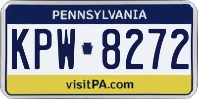 PA license plate KPW8272