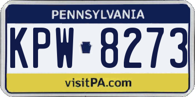 PA license plate KPW8273