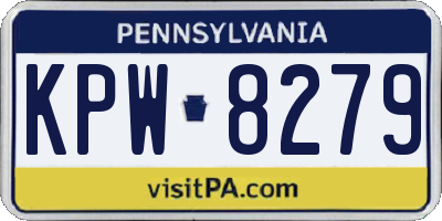 PA license plate KPW8279