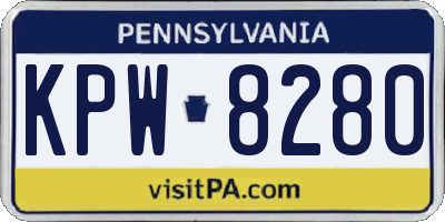 PA license plate KPW8280