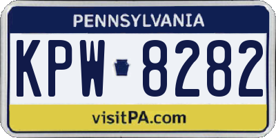 PA license plate KPW8282